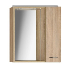 Sapho AQUALINE ZOJA tükrösszekrény LED világítással, jobbos, 60x60x14cm, platina tölgy (45028) fürdőszoba bútor