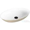 Sapho BANERA OVAL 60x40 cm-es öntöttmárvány mosdó, fényes fehér/matt bézs 14397_82