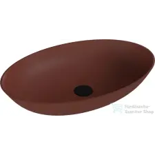Sapho BANERA OVAL 60x40 cm-es öntöttmárvány mosdó, matt barna 14397_71 szaniter