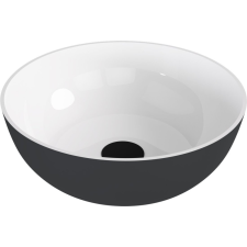 Sapho BANERA ROUND öntöttmárvány mosdó. átm:39cm. fehér/matt antracit szaniter
