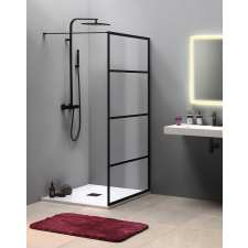Sapho CURE BLACK fix zuhanyfal, 1100mm, matt fekete kád, zuhanykabin