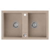 Sapho Gránit mosogató, duplamedencés, 78x47,5cm, beige (GR2222)