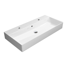 Sapho GSI KUBE X kerámiamosdó, 2 csaptelep furattal, 100x16x47cm (9423211) csaptelep