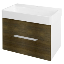 Sapho MEDIENA mosdótartó szekrény, 2 fiókkal, pipererendezővel, 77x50,5x49cm, matt fehér/grafit tölgy (MD081) fürdőszoba bútor