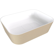 Sapho POLYSAN BANERA SQUARE öntöttmárvány mosdó. 50x36cm. fehér/matt bézs szaniter