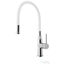 Sapho SILI mosogató-csaptelep, szilikon cső, 224/263/475mm, fehér/króm (SR481) csaptelep