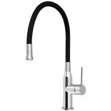 Sapho SILI mosogató-csaptelep, szilikon cső, 224/263/475mm, fekete/króm csaptelep