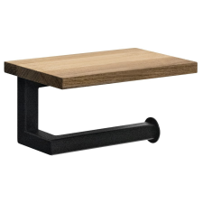 Sapho SKA WC-papírtartó, polccal, 15x8x10cm, matt fekete fürdőszoba kiegészítő