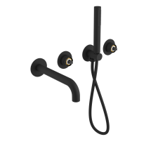 Sapho ULTRAMIX falba süllyesztett csaptelep test kifolyócsővel, kézizuhannyal, matt fekete csaptelep