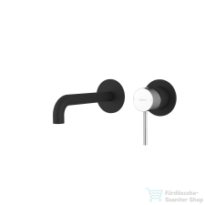 Sapho ULTRASAN falba süllyesztett csaptelep, 20 cm-es kifolyócsővel, matt fekete-króm (UT018VBC) csaptelep