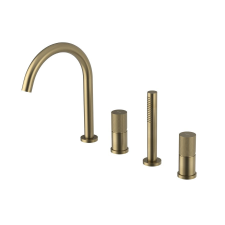 Sapho ULTRATAP kádperemre építhető csaptelep. kifolyócsővel és kézizuhannyal. matt arany csaptelep