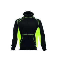 Sara Comfort Neo kapucnis pulóver fekete - neon munkaruha