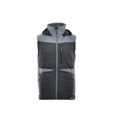 Sara Comfort Plus kapucnis bélelt mellény fekete - szürke munkaruha