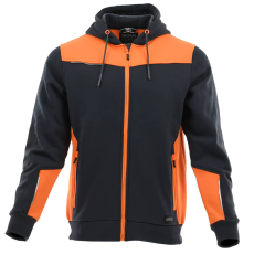 Sara Comfort Plus Kapucnis Munkás Pulóver Sötétszürke/Narancs - M