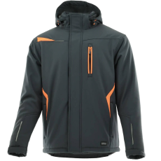 Sara Comfort Winter Bélelt Softshell Munkás kabát Sötétszürke/Narancs - 3XL