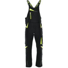 Sara Comfort Winter Bélelt Téli Softshell Kantáros nadrág Fekete/Sárga munkaruha