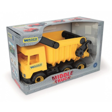 Sárga dömper 38 cm Middle Truck dobozban homokozójáték