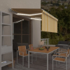 sárga-fehér kihúzható LED-es napellenző redőnnyel 3,5 x 2,5 m