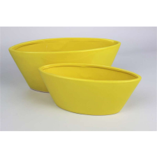  Sárga kerámia hajócska 21cm kerti tárolás