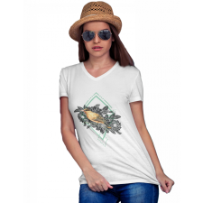  Sárgarigó - Női V Nyakú Póló női póló