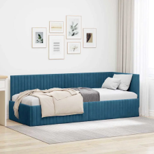  Sarokágy keret fejtámlával Kék 80 x 200 cm Bársony ágy és ágykellék