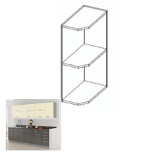  sarokszekrény polcokkal, alsó, szürke, PRADO 30 D ZAK BB bútor