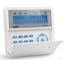 Satel INT-KLCDR-BL LCD kezelő INTEGRA központokhoz kártyaolvasóval és lenyíló billentyűzetvédővel kék riasztóberendezés