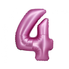Satin Pink, Rózsaszín 4-es szám fólia lufi 76 cm party kellék