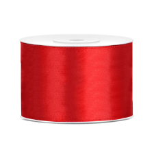 Satin Ribbon, red, 50mm/25m dekorációs kellék