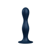 Satisfyer Double Ball-R - tapadótalpas súlyozott dildó (sötétkék)