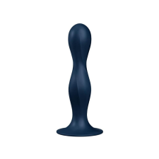 Satisfyer Double Ball-R - tapadótalpas súlyozott dildó (sötétkék) műpénisz, dildó