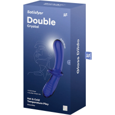 Satisfyer Double Crystal üveg dildó (kék) műpénisz, dildó