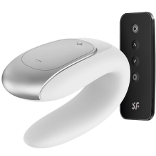 Satisfyer Double Fun párvibrátor, távirányítóval (fehér) (APP-os) vibrátorok