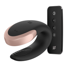Satisfyer Double Love - okos, vízálló, rádiós párvibrátor (fekete) vibrátorok