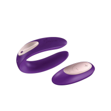 Satisfyer Double Plus Remote - rádiós, akkus párvibrátor (lila) vibrátorok