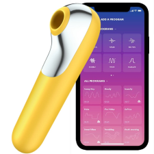 Satisfyer DUAL LOVE VIBRATOR AND SUCTIONER WITH PULSED AIR YELLOW vibrátorok