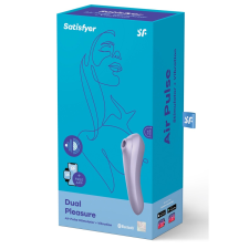 Satisfyer Dual Pleasure g-pont vibrátor, légullámos csiklóizgatóval (lila) (APP-os) vibrátorok