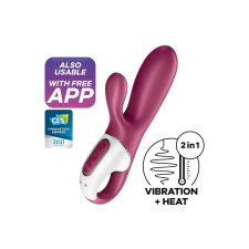 Satisfyer Hot Bunny - okos csiklókaros melegítő vibrátor (piros) vibrátorok
