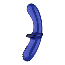 Satisfyer Satisfyer Double Crystal - 2 végű üveg dildó (kék) műpénisz, dildó