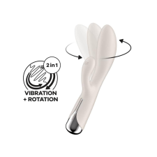 Satisfyer Spinning Rabbit 1 - forgó csiklókaros vibrátor (bézs) vibrátorok