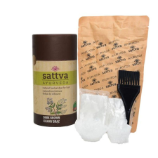 Sattva Ayurveda Henna - Természetes növényi hajfesték - sötétbarna 150g - Sattva Ayurveda hajfesték, színező