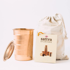 Sattva Ayurveda Réz pohár tetővel - csíkos 350 ml - Sattva Ayurveda jóga felszerelés