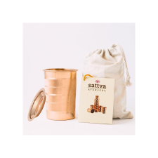 Sattva Ayurveda Rézpohár tetővel,csíkos 300ml - Sattva Ayurveda jóga felszerelés