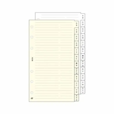 SATURNUS Kalendárium betét, telefonregiszter, "M", SATURNUS, fehér gyűrűs kalendárium betétlap