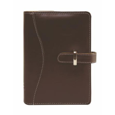 SATURNUS Kalendárium, gyűrűs, betétlapokkal, "S", műbőr, SATURNUS, "437", barna gyűrűskönyv