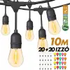Savineo Kültéri fényfüzér kerti égősor girland 10m + 20db színes parti izzó | Sorolható IP44 E27