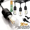 Savineo Kültéri fényfüzér kerti égősor girland 20m + 20db 1W LED izzó IP44 E27 Sorolható