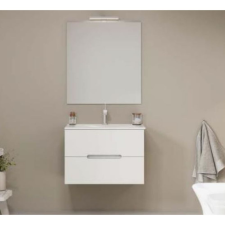 SAVINIDUE IRIS 60 fürdőszobaszekrény szett (alsószekrény + porcelán mosdó + tükör + lámpa) világítás