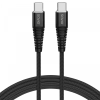 Savio CL-160 USB-C apa - USB-C apa Adat és töltő kábel - Fekete (2m) (CL-160)