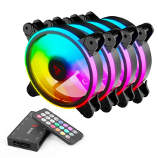 Savio FAN-01 4xRGB ventillátor + távirányító (SAVIO FAN-01) hűtés